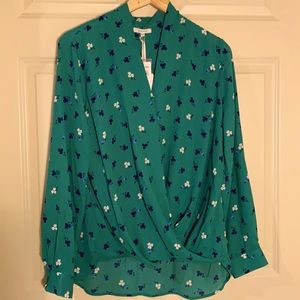 Pleione Kelly Green Clover Blouse
